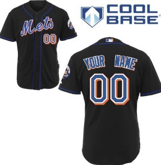 Kids New York Mets Customized Black Jersey