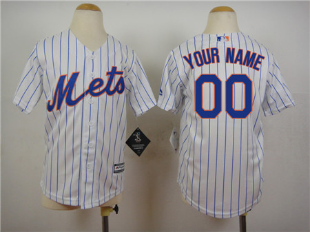 Kids New York Mets Customized White 2015 Cool Base Jersey