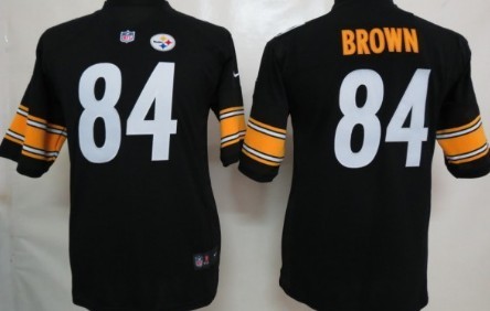 Kids Nike NFL Game Jersey Pittsburgh Steelers #84 Antonio Brown Black