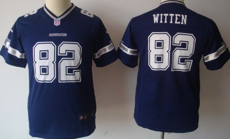 Kids Nike NLF Game Jersey Dallas Cowboys #82 Jason Witten Blue Stitched