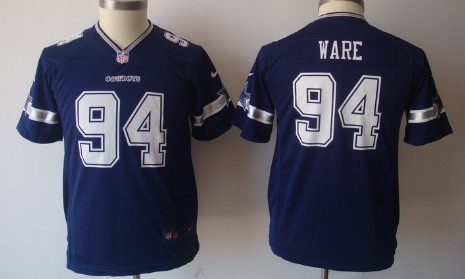 Kids Nike NLF Game Jersey Dallas Cowboys #94 DeMarcus Ware Blue Stitched