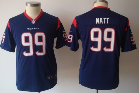 Kids Nike NLF Game Jersey Houston Texans #99 J.J. Watt Blue Stitched