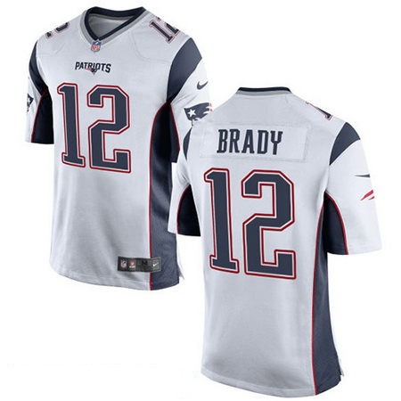 Kids Nike NLF Game Jersey New England Patriots #12 Tom Brady White Gam