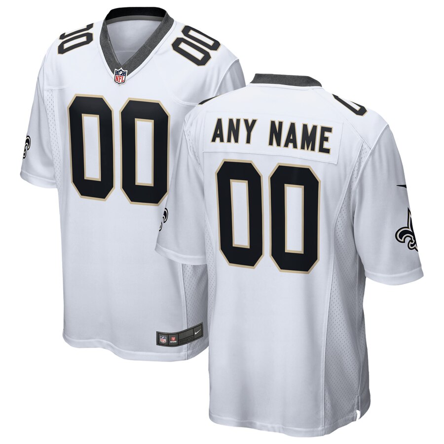 Kids Nike New Orleans Saints Customized Nike White Vapor Limited Jersey