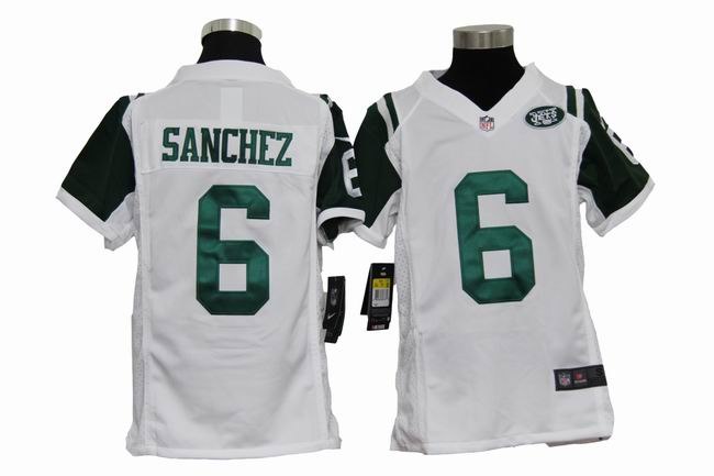 Kids NEW New York Jets 6 Mark Sanchez White Jerseys