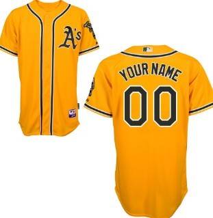 Kids Oakland Athletics Customized Yellow Jersey