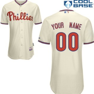 Kids Philadelphia Phillies Customized Cream Jersey