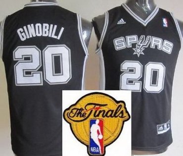 Kids San Antonio Spurs 20 Manu Ginobili Black Revolution 30 Swingman 2013 Finals Patch NBA Jerseys