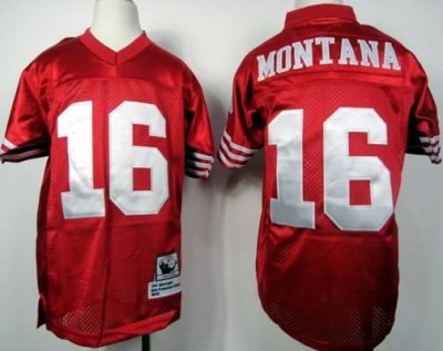 Kids San Francisco 49ers 16# Joe Montana Red Throwback NFL Jerseys