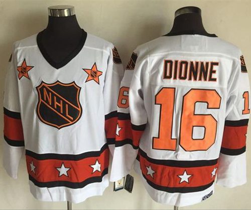 Kings #16 Marcel Dionne White Orange All Star CCM Throwback Stitched NHL Jersey