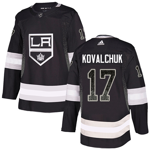 Kings #17 Ilya Kovalchuk Black Home Authentic Drift Fashion Stitched Hockey Jersey