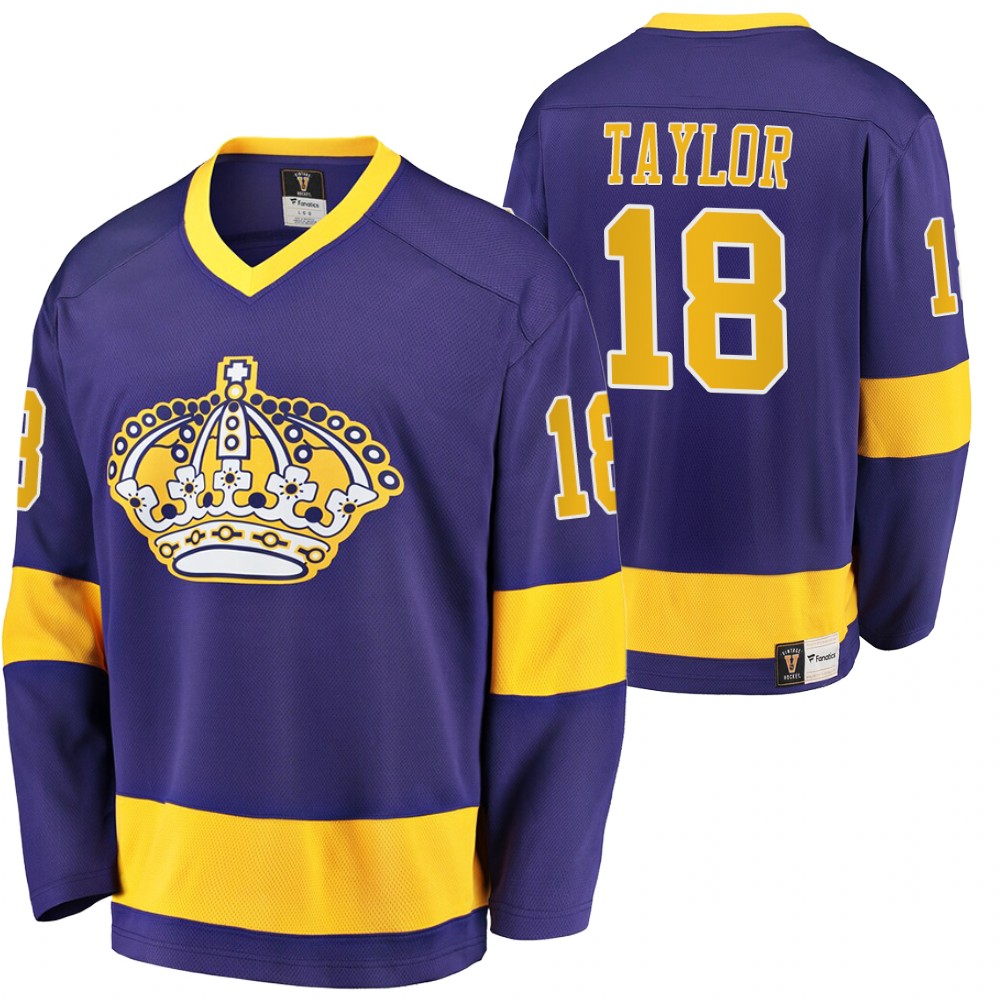 Kings #18 Dave Taylor Purple Heritage Premier Retired Jersey
