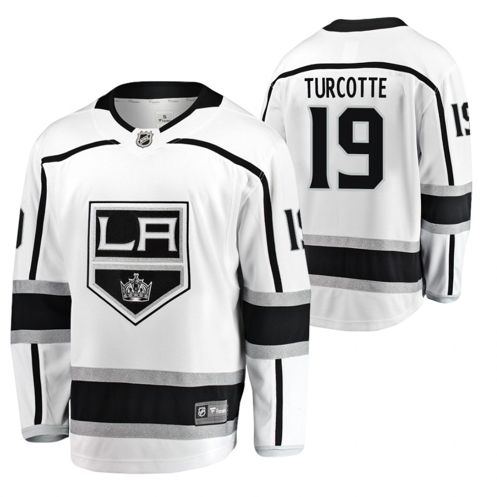 Kings #19 Alex Turcotte White Away Jersey