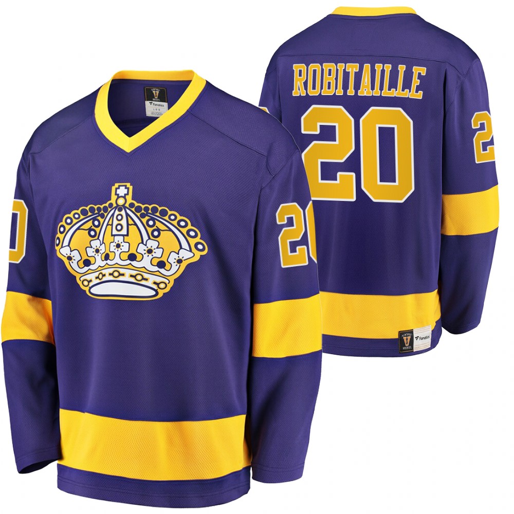 Kings #20 Luc Robitaille Purple Heritage Premier Retired Jersey