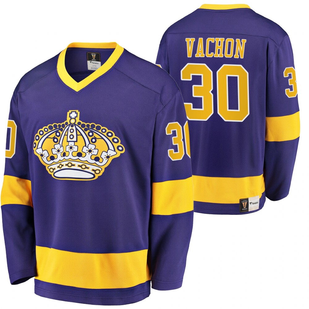 Kings #30 Rogie Vachon Purple Heritage Premier Retired Jersey