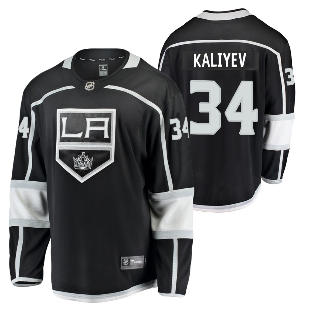 Kings #34 Arthur Kaliyev Black 2020-21 Home Jersey