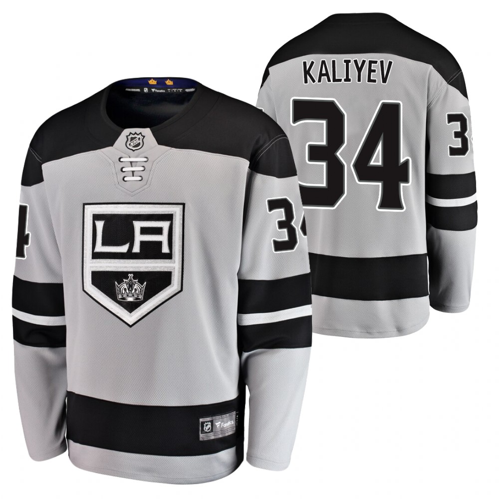 Kings #34 Arthur Kaliyev Gray 2020-21 Alternate Jersey
