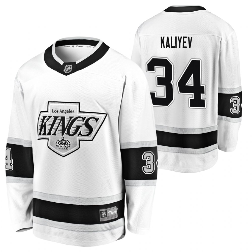 Kings #34 Arthur Kaliyev White 2020-21 Heritage Jersey