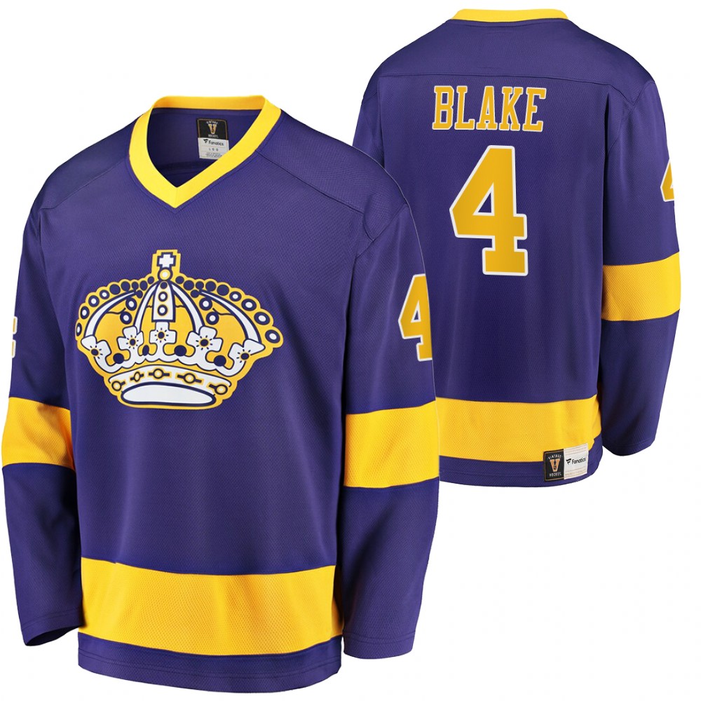 Kings #4 Rob Blake Purple Heritage Premier Retired Jersey