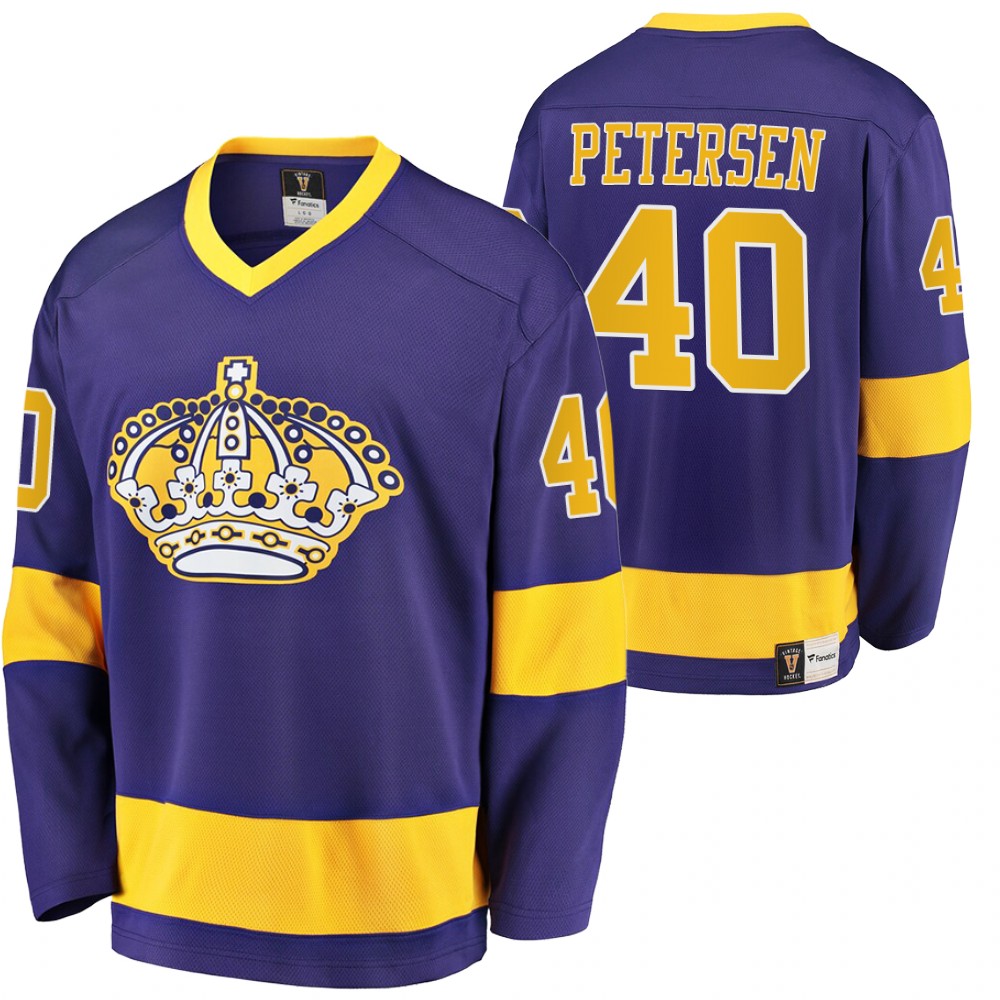 Kings #40 Cal Petersen Purple Heritage Premier Breakaway Jersey