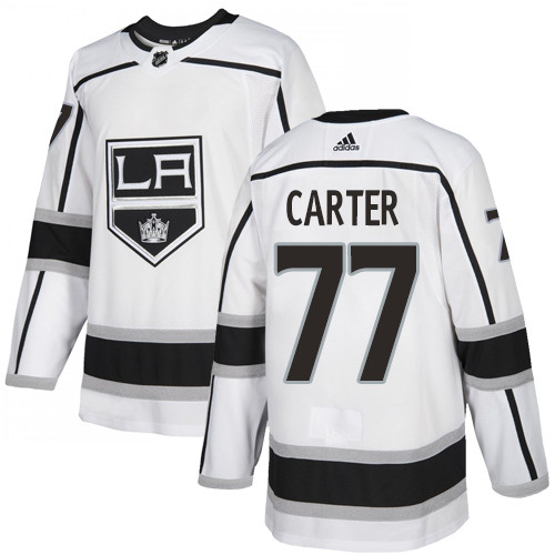 Kings #77 Jeff Carter White Road Authentic Stitched Hockey Jersey