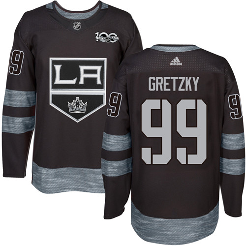 Kings #99 Wayne Gretzky Black 1917-2017 100th Anniversary Stitched NHL Jersey