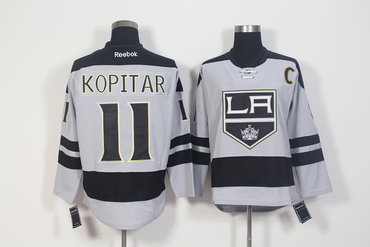 Kings 11 Anze Kopitar Grey Alternate Premier Reebok Jersey