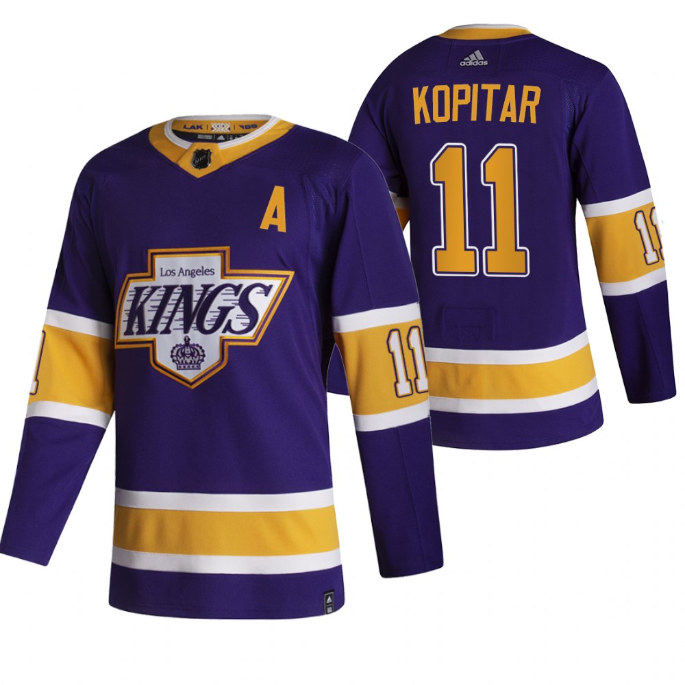 Kings 2021 Reverse Retro #11 Anze Kopitar Purple Jersey Authentic
