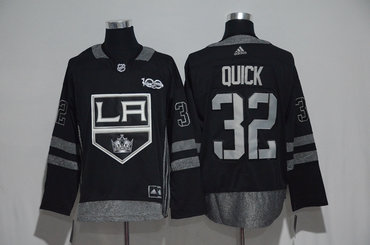 Kings 32 Jonathan Quick Black 1917-2017 100th Anniversary Adidas Jersey