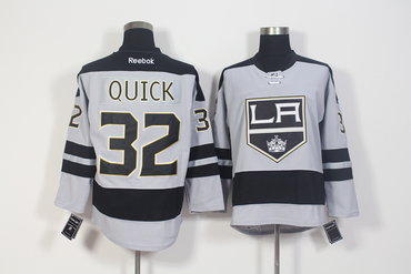 Kings 32 Jonathan Quick Grey Alternate Premier Reebok Jersey