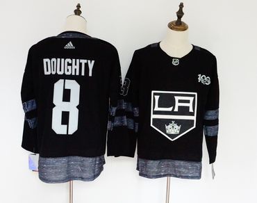 Kings 8 Drew Doughty Black 1917-2017 100th Anniversary Adidas Jersey