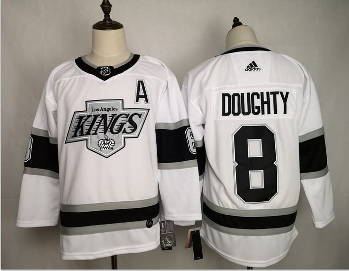 Kings 8 Drew Doughty White Adidas Jersey