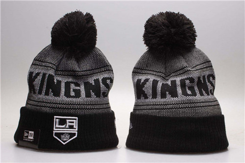 Kings Black Mascot Cuffed Pom Knit Hat YP