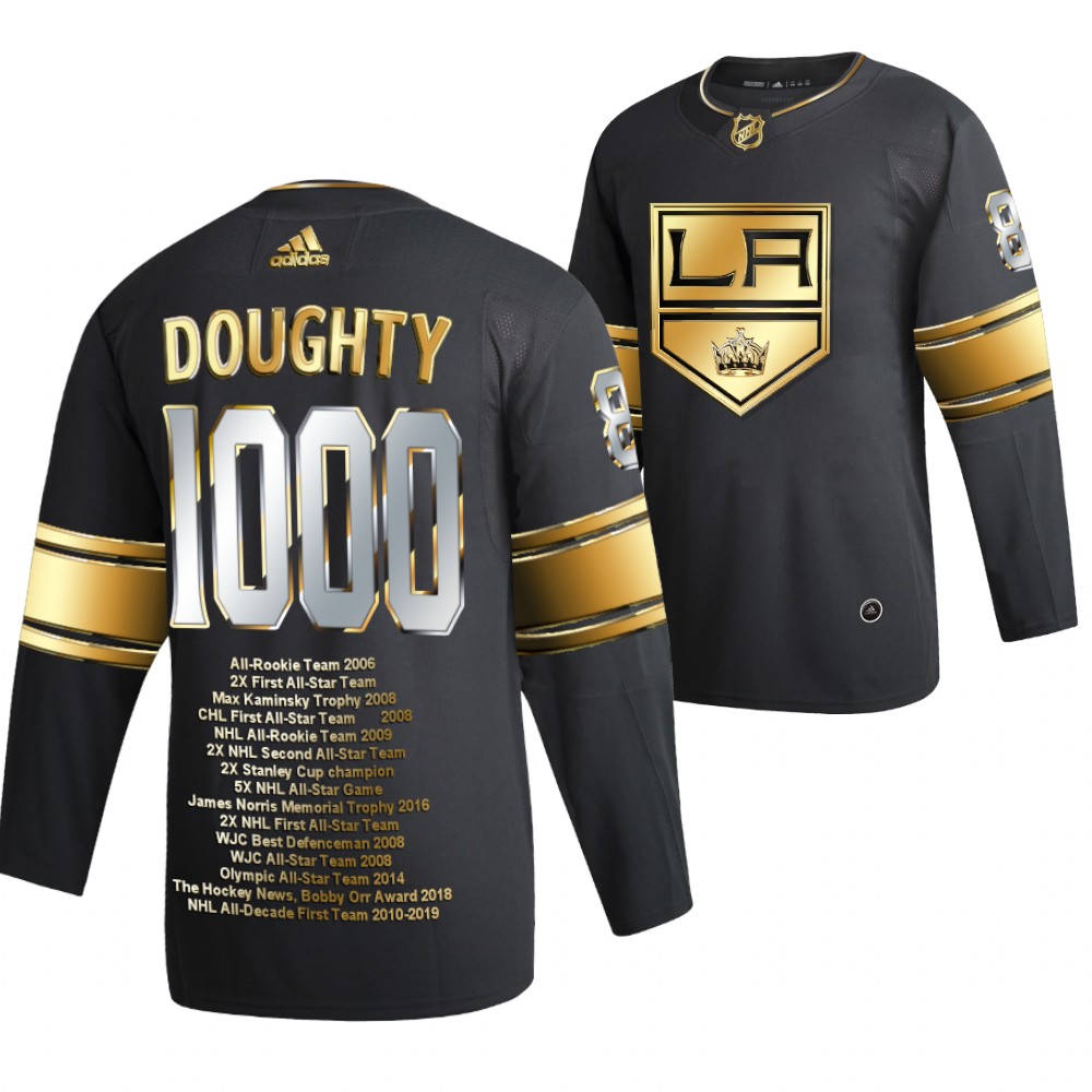 Kings Drew Doughty Career Awards Black 1000 NHL Games Jersey