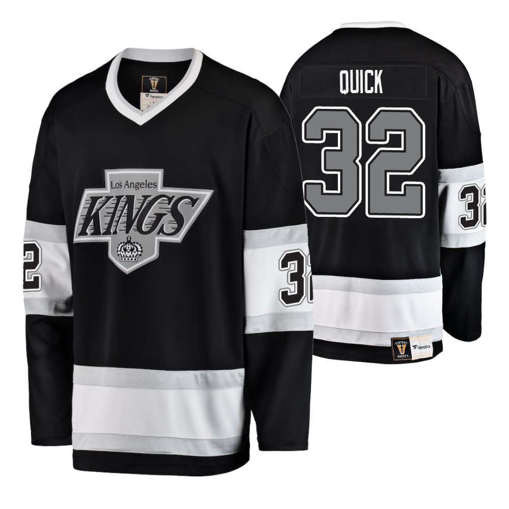 Kings Jonathan Quick Black Gray Breakaway Jersey