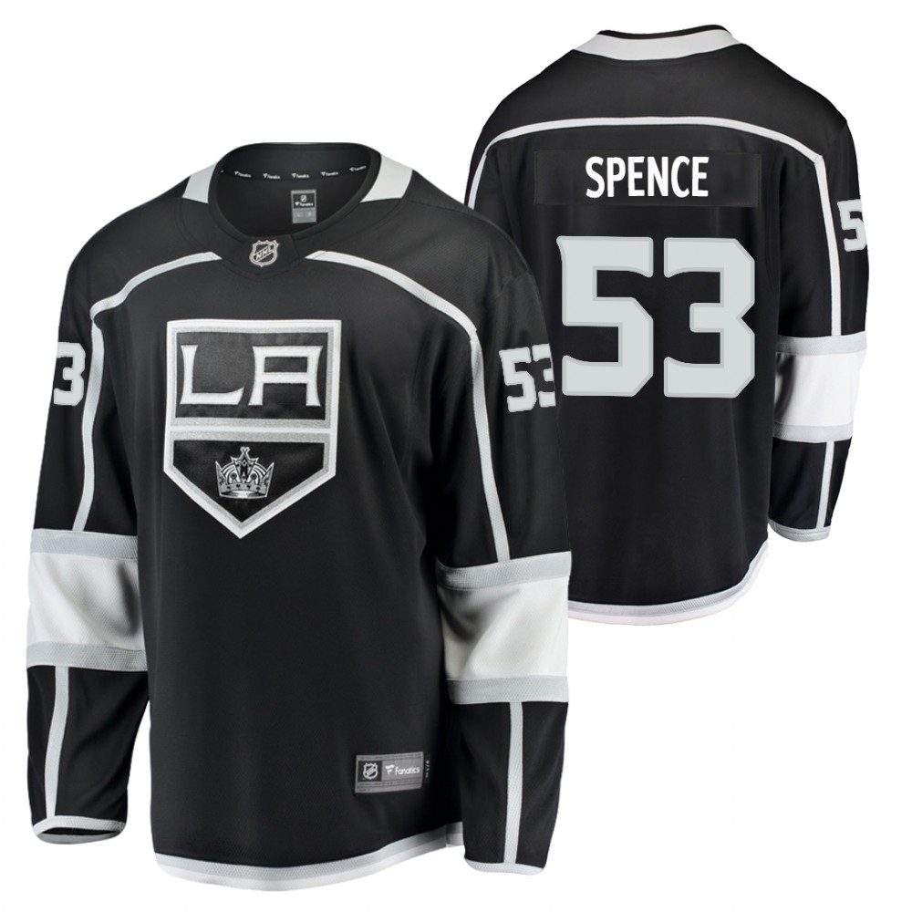 Kings Jordan Spence Jersey Home Black Breakaway Player Men's