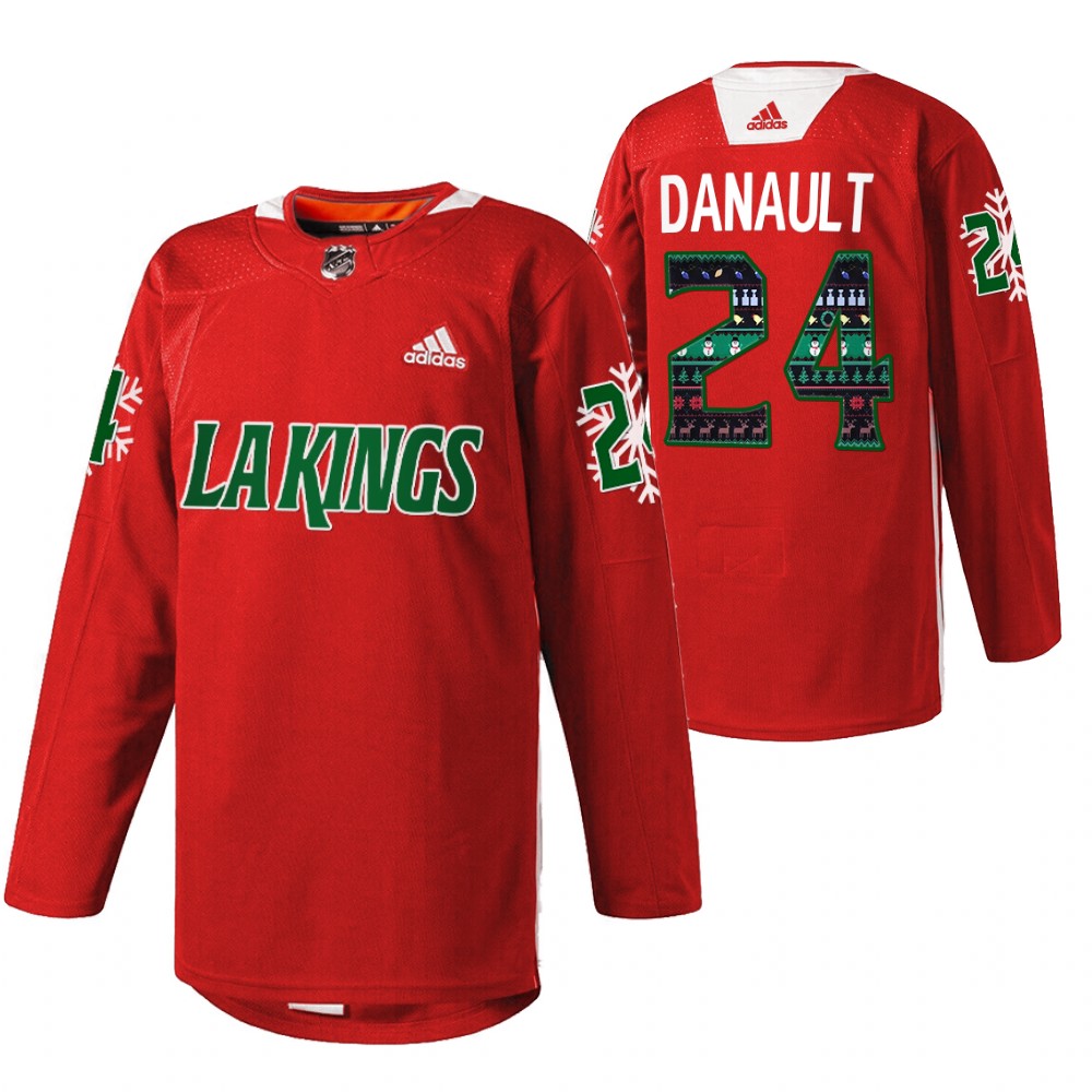 Kings Phillip Danault Holiday Sweater Red Warm Up Jersey
