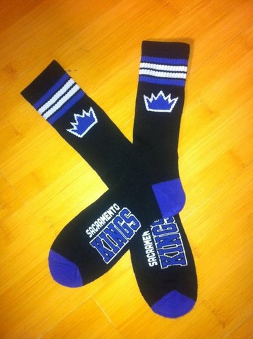 Kings Team Logo Black NBA Socks