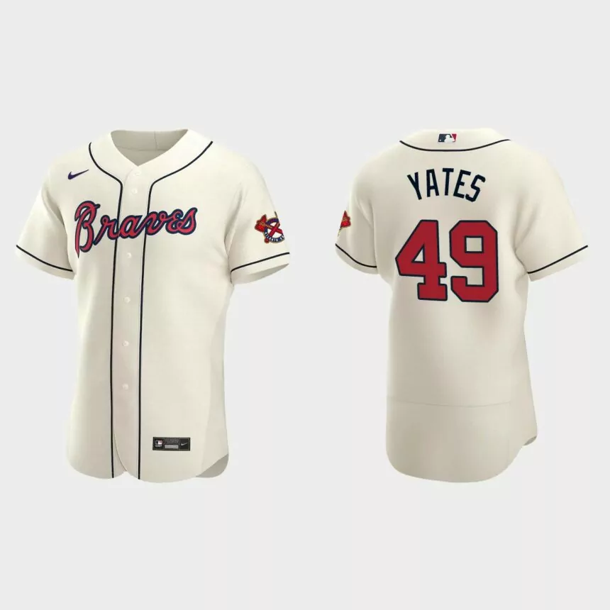 Kirby Yates Atlanta Braves Authentic Alternate Jersey – Cream
