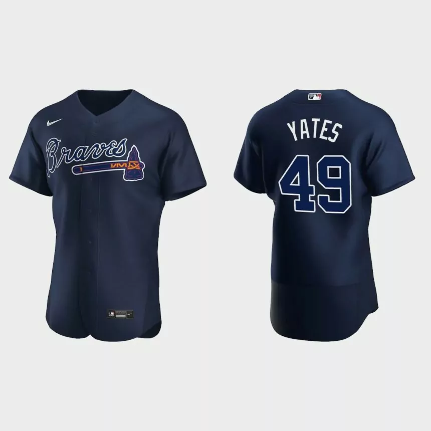 Kirby Yates Atlanta Braves Authentic Jersey – Navy
