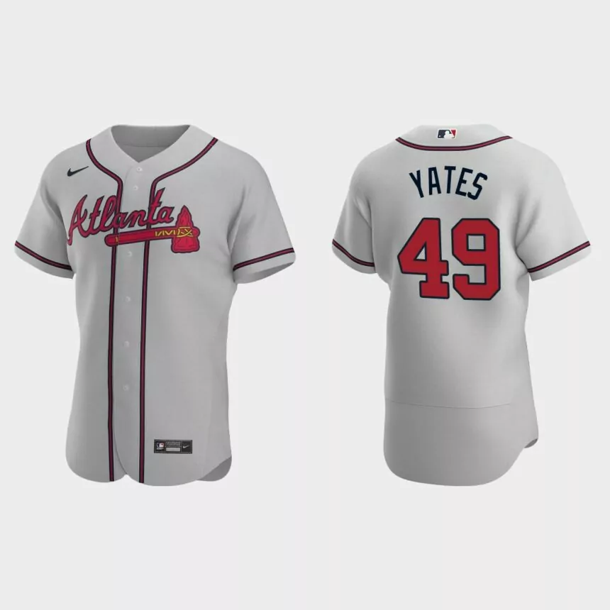 Kirby Yates Atlanta Braves Authentic Road Jersey – Gray