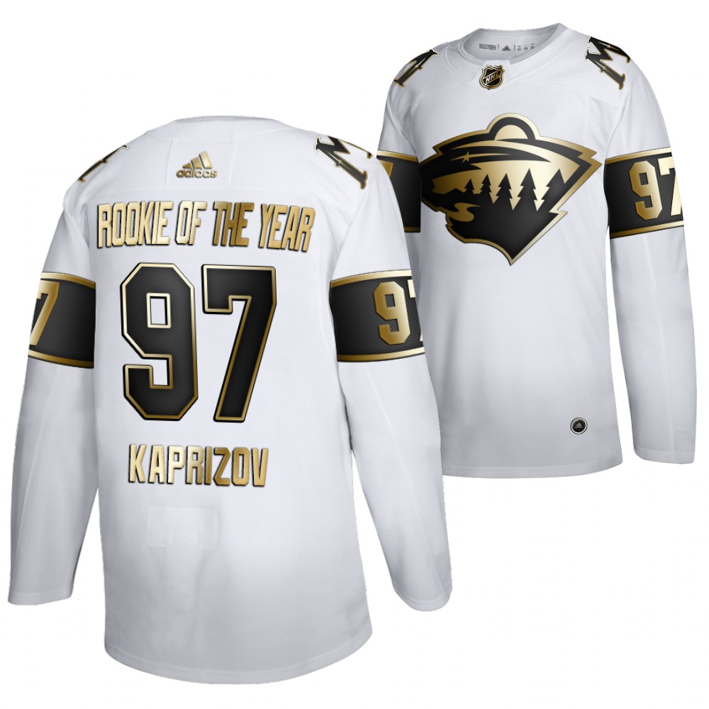 Kirill Kaprizov 2021 Rookie of the year White Wild #97 Jersey Calder Trophy
