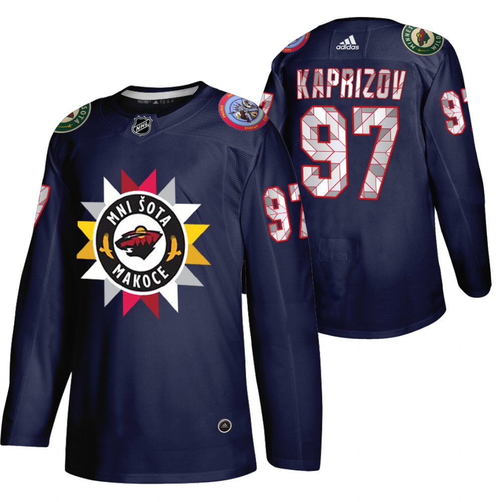 Kirill Kaprizov Jersey Minnesota Wild Native American Heritage Day Navy 2021-22 Men