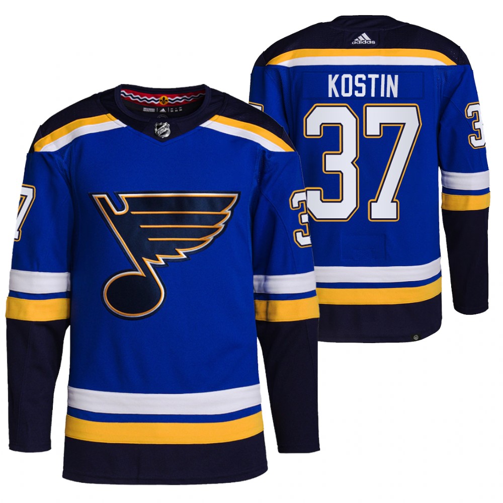 Klim Kostin 2021-22 St. Louis Blues Blue Home Primegreen Authentic Pro Jersey
