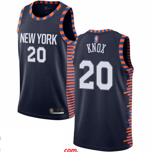 Knicks #20 Kevin Knox Navy Basketball Swingman City Edition 2019 20 Jersey