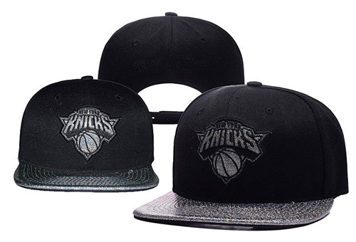 Knicks Team Logo Sliver Black Adjustable Hat YD