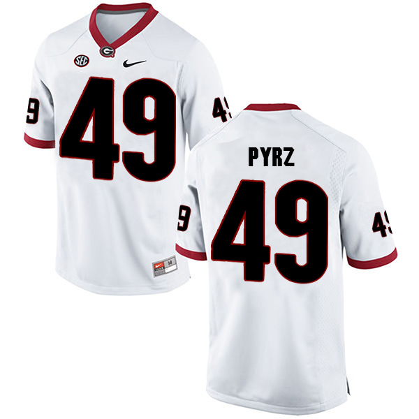 Koby Pyrz Georgia Bulldogs Men's Jersey - #49 NCAA White Limited Away