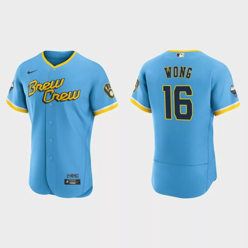 Kolten Wong Milwaukee Brewers 2022 City Connect Authentic Jersey – Powder Blue
