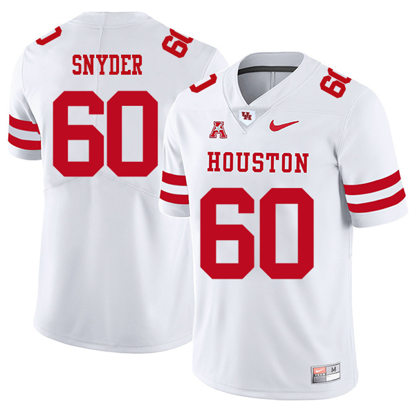 Kordell Snyder Houston Cougars Men's Jersey - #60 NCAA White Stitched Authentic
