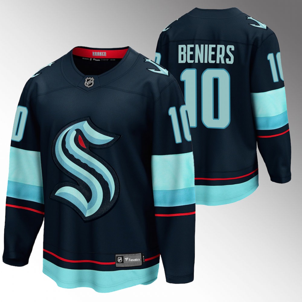 Kraken #10 Matthew Beniers Navy Home Jersey